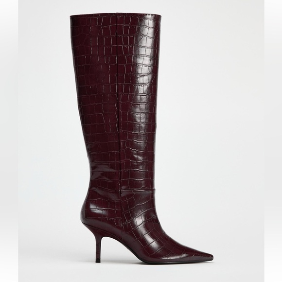 NWT ZARA THIN HEEL LEATHER BOOTS - Picture 4 of 8